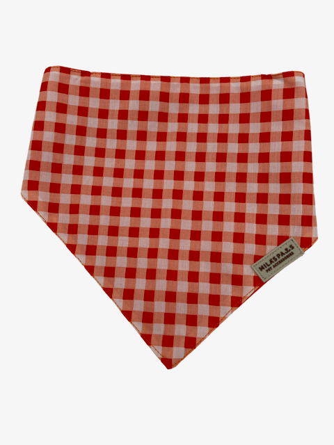 Orange and White Gingham Bandana