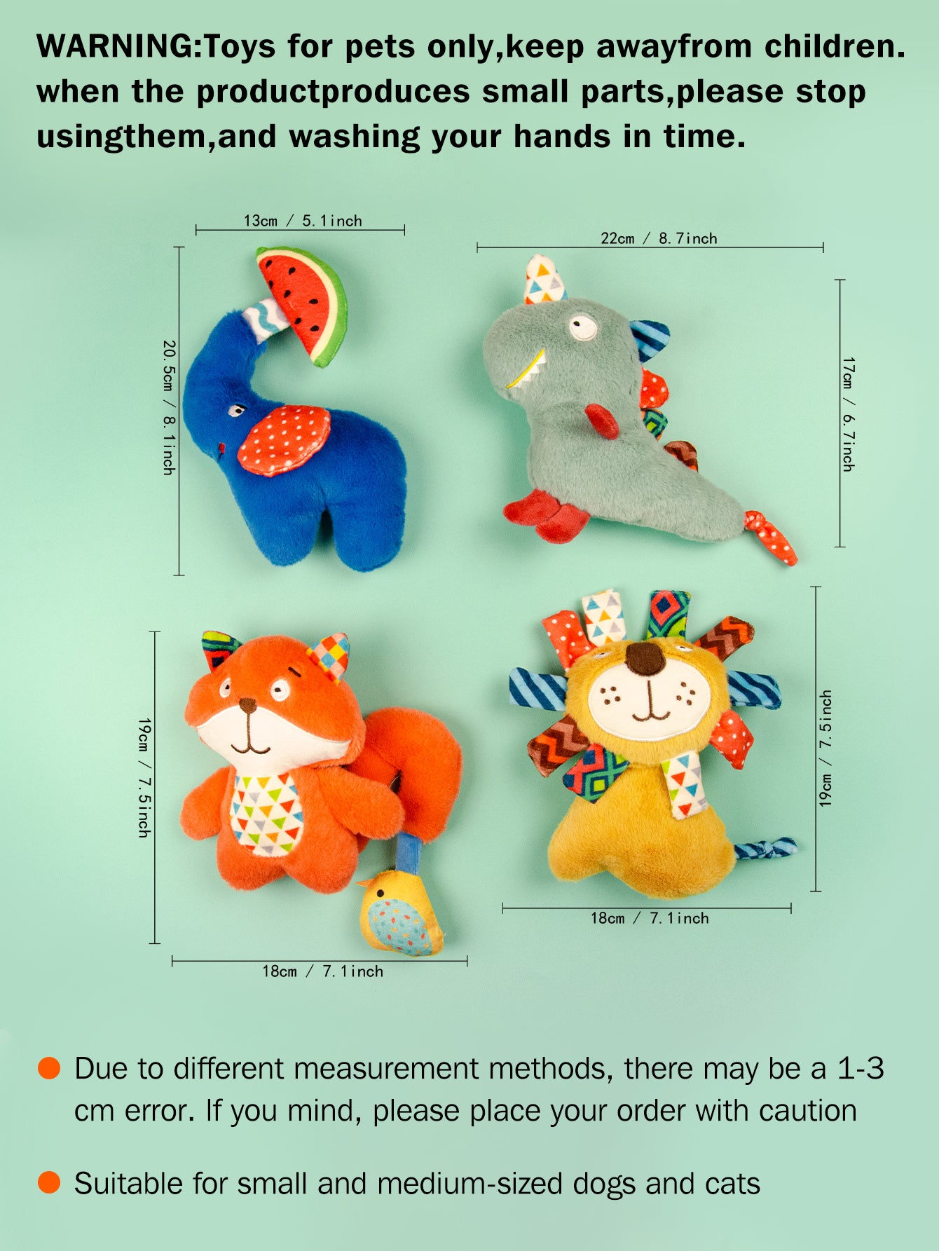 Dinosaur Squeaky Dog Toy