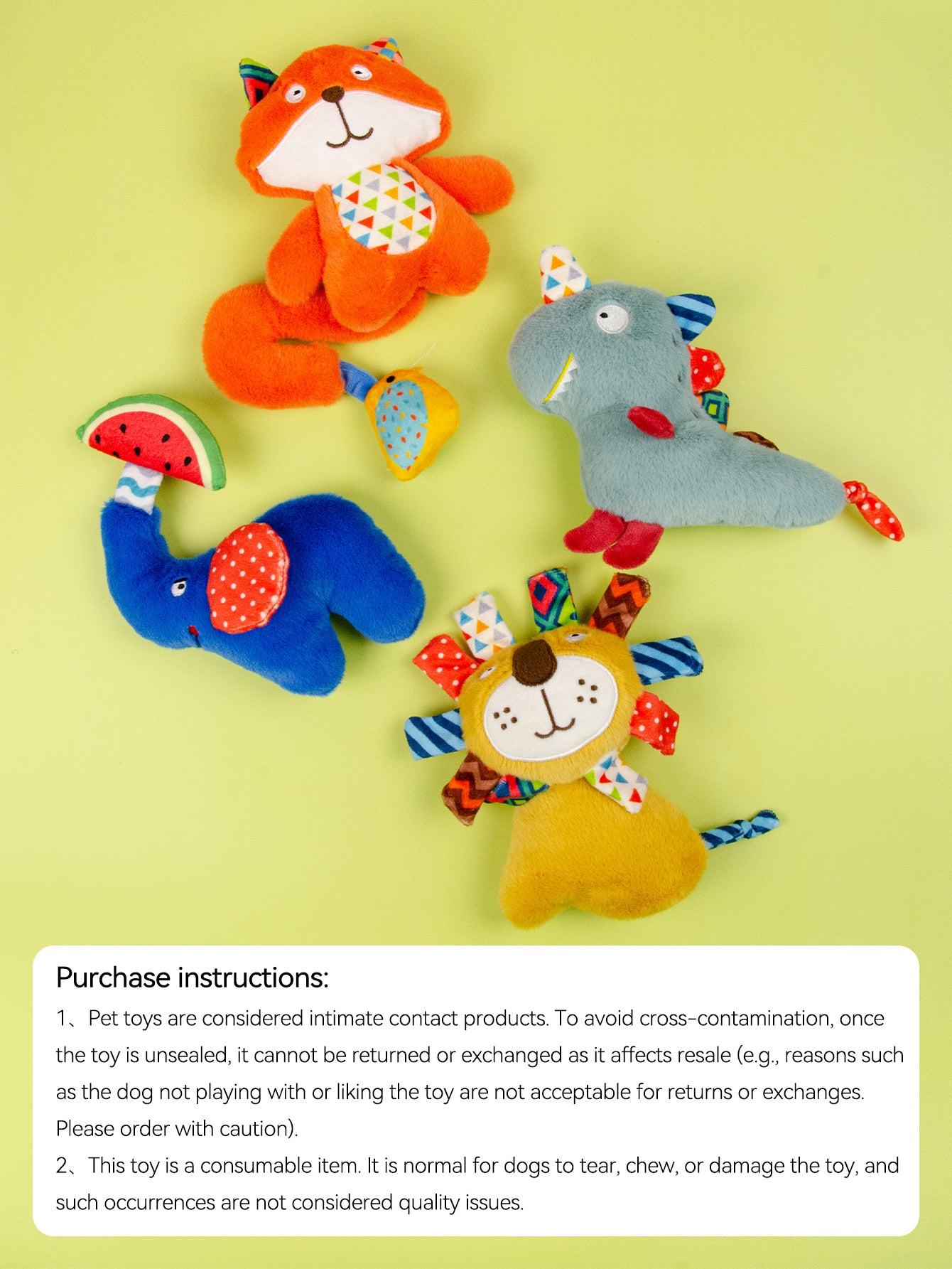 Dinosaur Squeaky Dog Toy