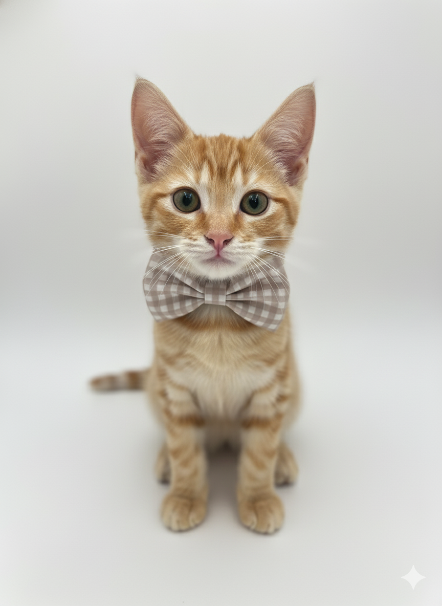 Nude Gingham Bowtie