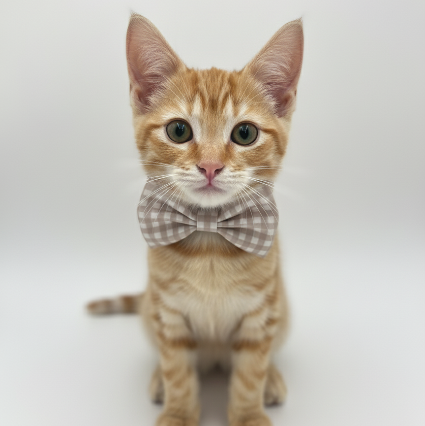 Nude Gingham Bowtie