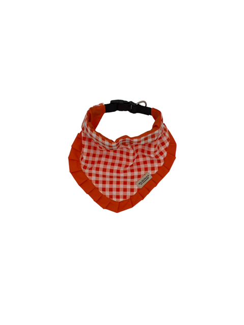 Orange and White Gingham Bandana