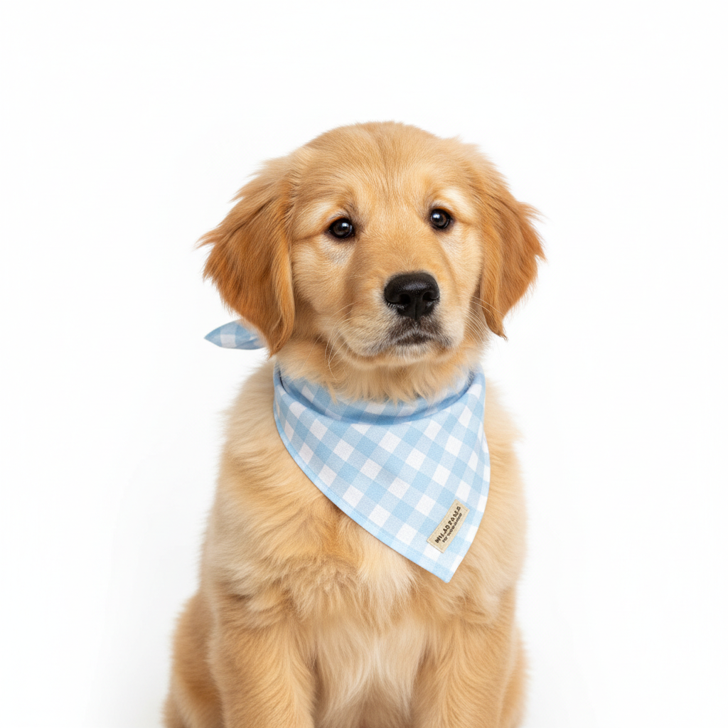 Sky Blue Gingham Bandana
